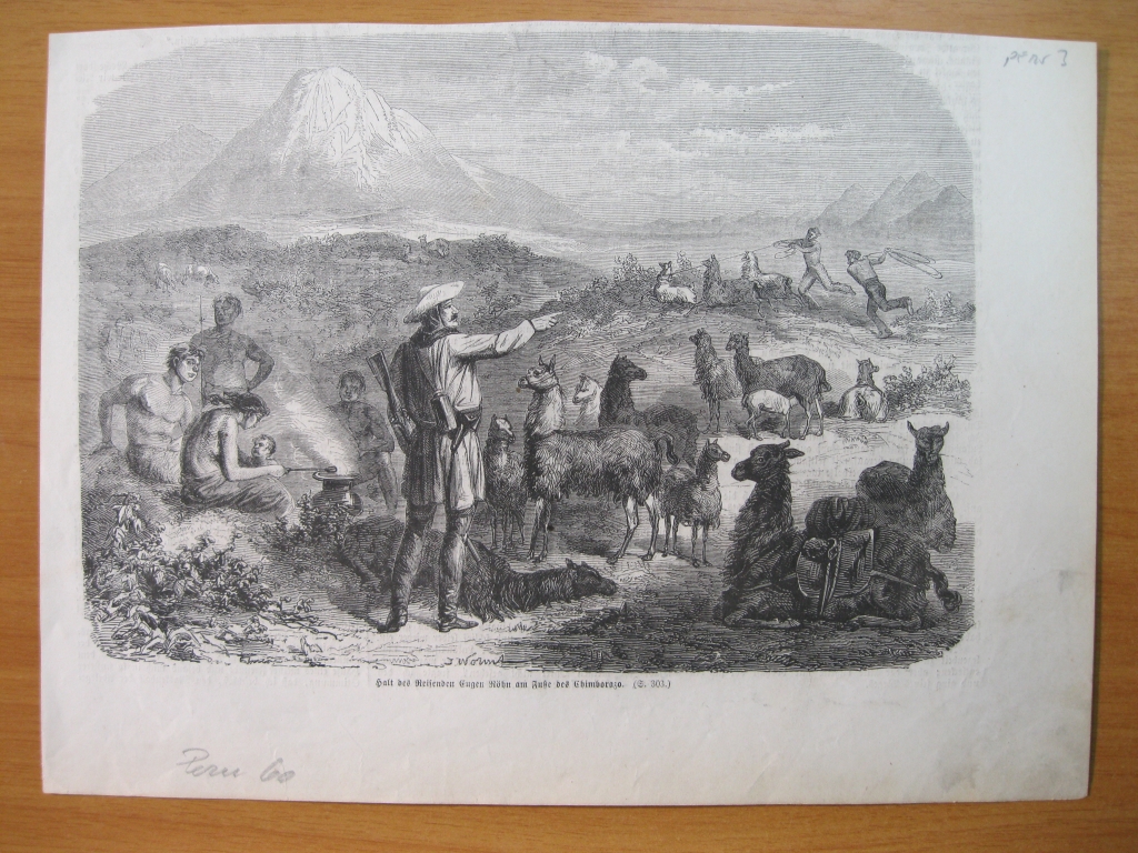Vista del volcán Chimborazo (Ecuador, América del sur), 1860
